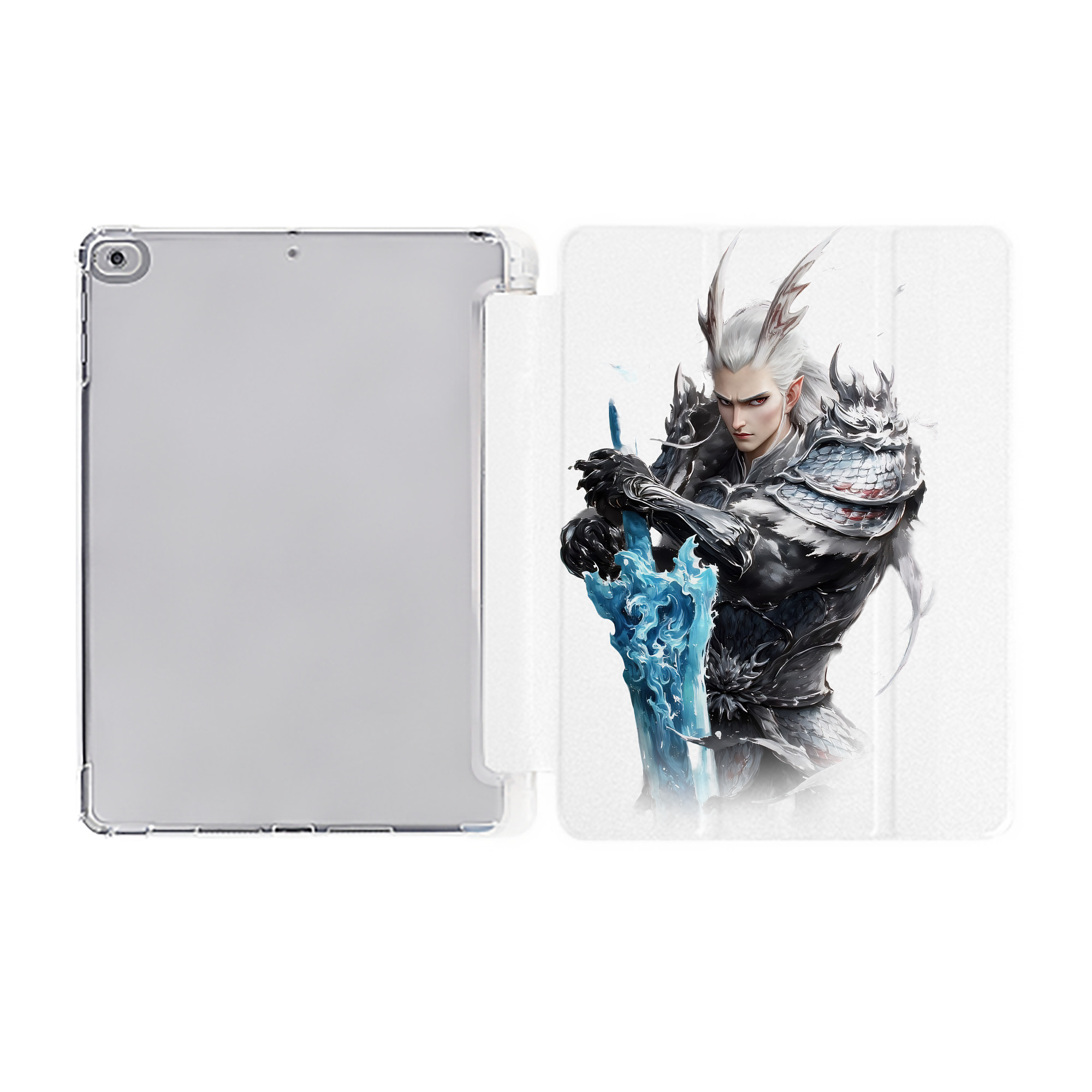 （画像用） Ne Zha 2 ナタ 魔童の大暴れ IPad ケース ペン収納付き 三つ折りスタンド PUレザー×シリコン 対応機種9.5/10.5/10.9インチ